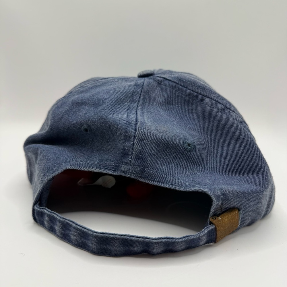 Vtg zkapz "North Of Sixty" Grayling Fis Blue Denim Hat One Size Baseball Cap Hat - Picture 4 of 8